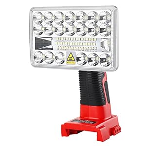 hipoke lampe de travail led sans fil 18v portable d'extérieur avec port usb lampe de poche 18w compatible avec milwaukee m18 18v la batterie au lithium 48 11 1828,48 11 1840 (sans batterie)