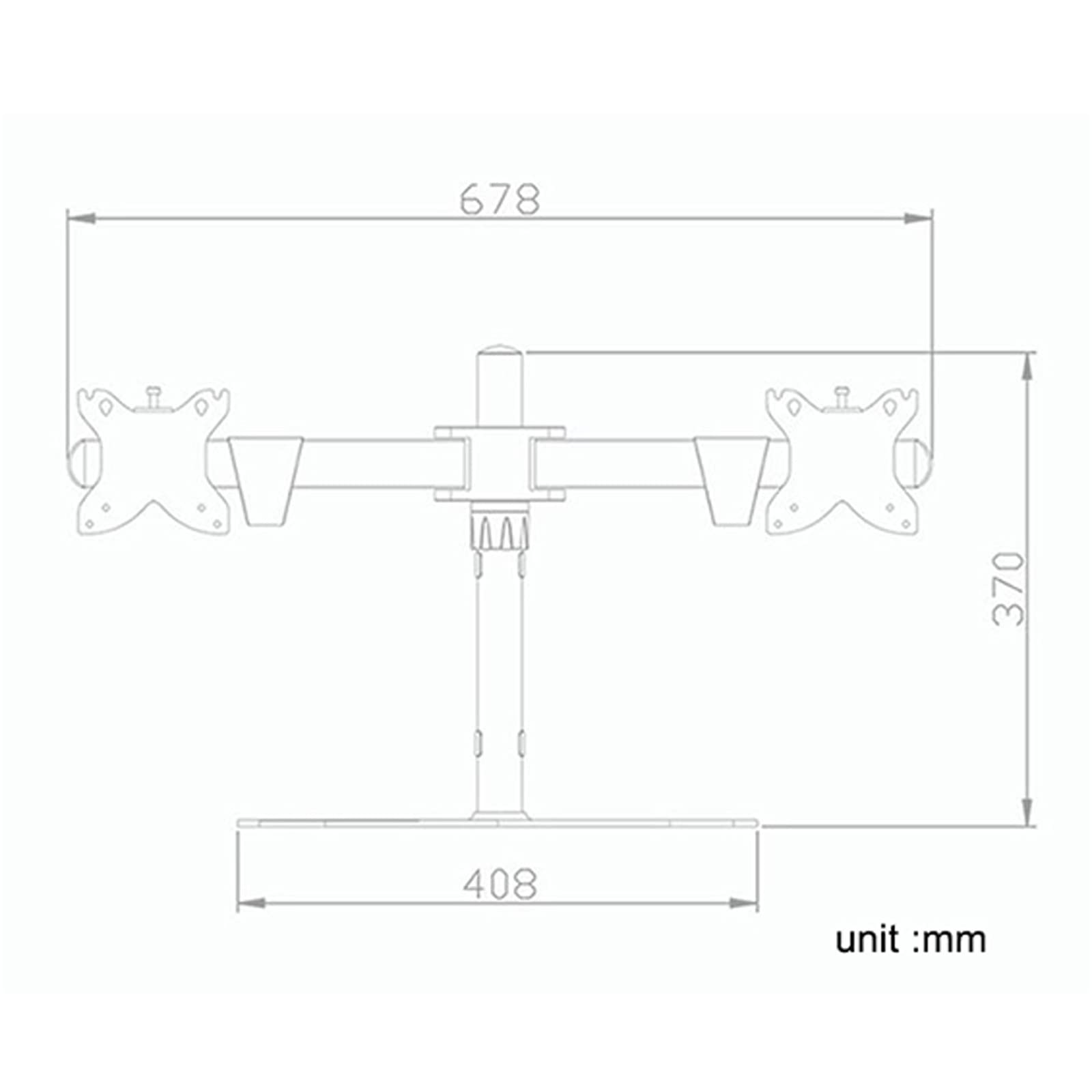 Supporto Doppio per Monitor con Base in Metallo, Supporta 2 Schermi Fino A 30 Pollici E 8 Kg/17,6 Libbre Ciascuno, Compatibile con Vesa da 75 Mm E 100 Mm