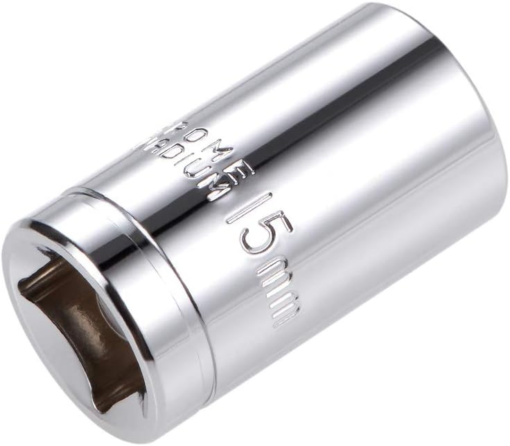 sourcing map 1/2-inch Drive E15 Universal Spline Socket Shallow 12 Point Cr-V Steel