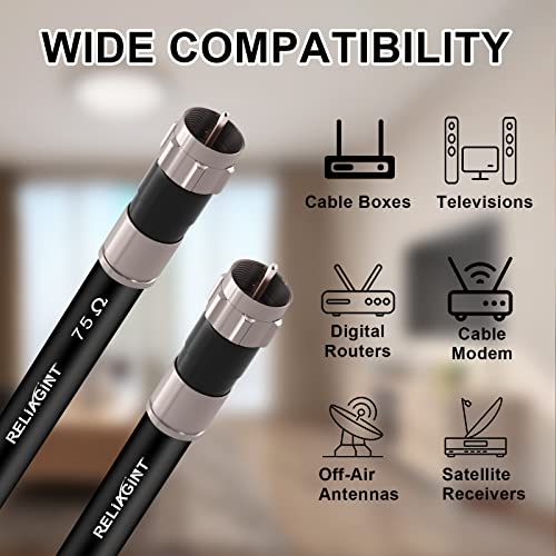 Reliagint 50Ft Rg6 Coaxial Cable With F Connector thumb #3