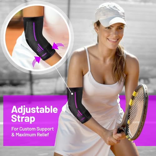 Image of APOYO Tennis Elbow Brace for Women & Men, Workout and Everyday Use (Large) | Elbow Compression Sleeve for Arthritis, Tendonitis, Tennis Elbow & Golfers Elbow, Reduce Joint Pain During Fitness Activity