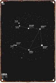 Libra Constellation Astronomy Star Map Metal Sign 8X12 Inch