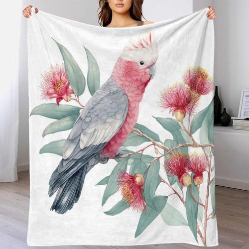 Couverture cacatoès rose plaid chaud pour douces nuits - 4