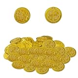 Pirate Treasure Hunt Münzen Spielzeug - 100 Stück Plastik Goldmünze Requisiten, Grenzüberschreitende Part-y Festival -Spielmünzen, Gefälschte Münzenspielzeug Für Spielzeug Cosplay - Golden Cros-s