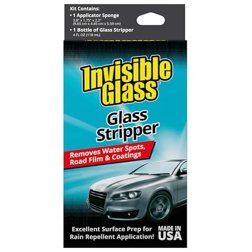 Image of Invisible Glass 91411 Glass Stripper - Hard Water Spot Remover - Strips Coatings, Waxes, Oils & Road Film - Preps Windshields for Rain Repellent & Ceramic Coating, 4 Fl Oz (Pack of 2)