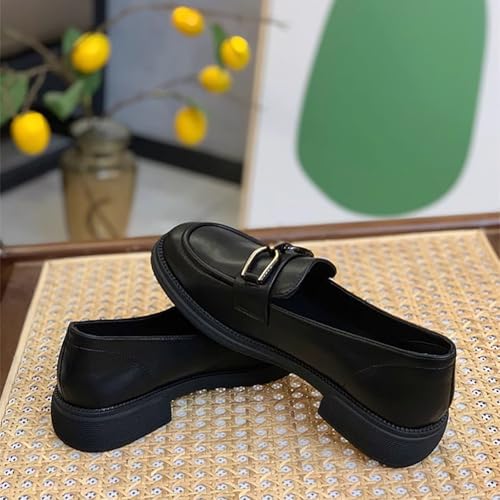 Women's Leather New British Style Soft Sole Slip-On Oxford Shoes Soft Bottom Work British Style Small Leather Single Anti-Slip2