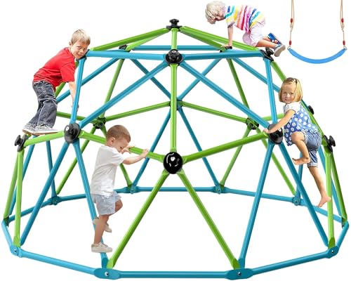 Easyego Climbing Dome, 10FT Jungle Gym with Swing for Kids