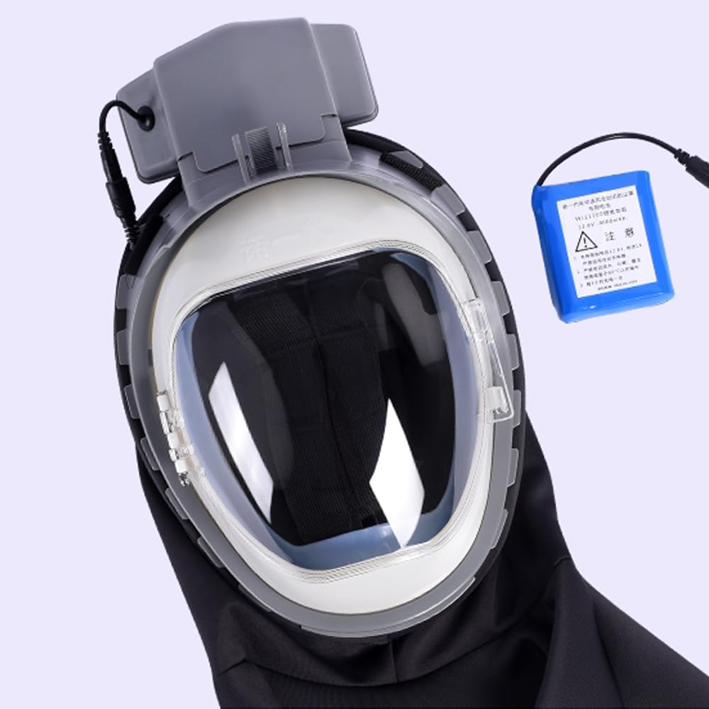 360° Electric Air Supply Dust Mask Full Face Harvester Respirator with Industrial-Grade Filtration for Woodworking, Construction & Farming