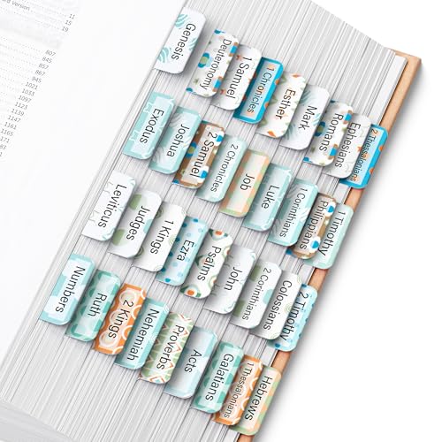 Mr. Pen- Bible Tabs, 120 pcs, Pastel Mosaic, Laminated Bible Tabs for Women and Men