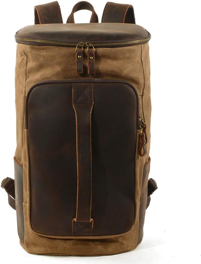 BYEON Vintage Canvas Backpack Travel Bag Hiking Bag Camping Bag Rucksack Casual Tactical Backpacks