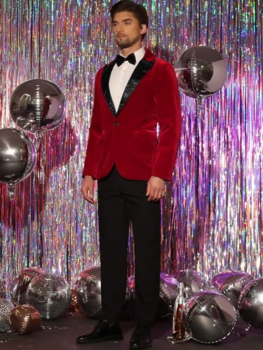 Lars Amadeus Men's Velvet Blazer One Button Party Prom Tuxedo Dinner Suit Jacket Sports Coat4
