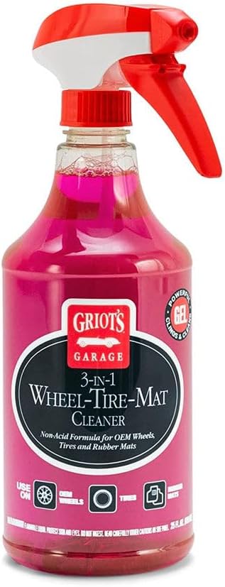 מנקה מחצלת גלגלים 3 ב-1 של Griot's Garage לפרטי רכב, ג'ל ניקוי אוטומטי למשאיות, רכבי שטח, ג'יפים, קרוואנים ועוד, 10825, 25oz