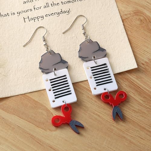 Teacher Earrings for Women - Fun Novelty Rock Paper Scissors Dangle Earrings, Unique Jewelry Back to School Gifts3