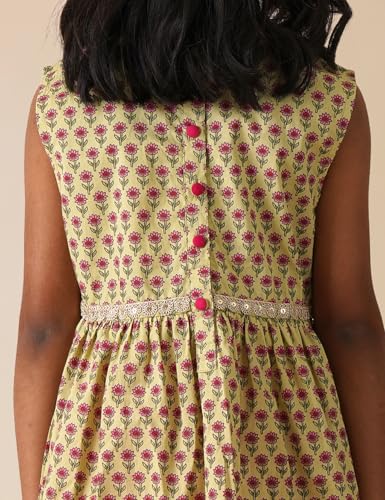 Image of Amazon Brand - Symbol Kids Girls Pure Cotton Kurta Sharara Set (2 pcs) | Ethnic Wear