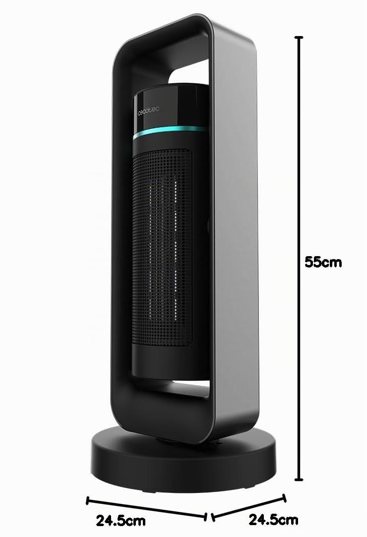 Cecotec Stand-Keramikheizer ReadyWarm 2000 Max Ceramic Rotate Design. 2000 W, Keramiktechnologie, 40º Oszillation, 3 Betriebsmodi, Einstellbarer Thermostat, Sicherheitssystem
