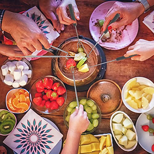 Elesunory 7 Pieces Candy Dipping Tools Chocolate Dipping Fork Spoons Set, Stainless Steel Candy Making Supplies For Decorative Plates, Including 1Pcs Slotted Spoon And 6Pcs Fondue Forks #TOP5