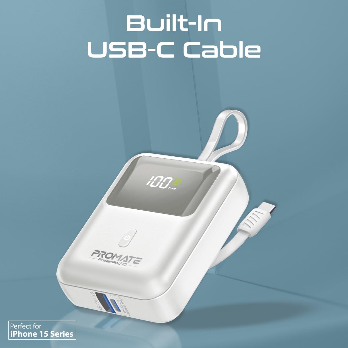 Powerbank 3-in-1 10000mAh USB-C PowerPod-10 - Dettaglio