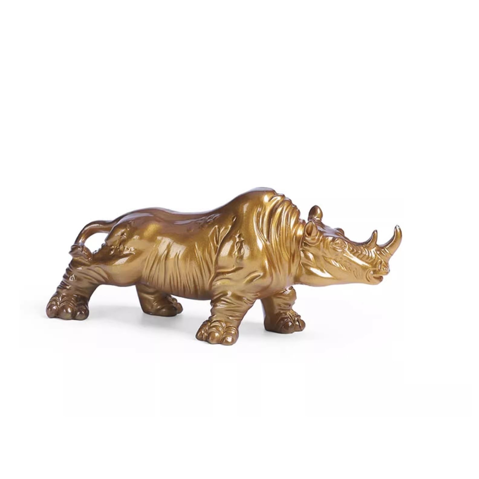 ENGENDER Kung Fu Tea Pet Color-changing Rhinoceros Tea Pet Desktop Ornaments Creative Handmade Statue Toy Set Accessories Cow(A)