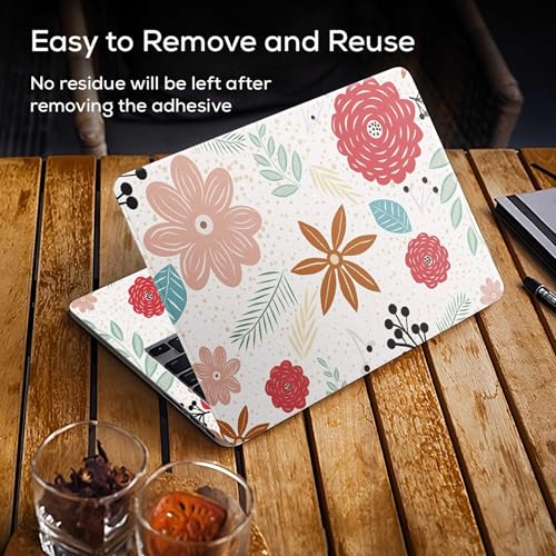 Image of Galaxsia Floral D7 Full Body Vinyl Laptop Skin /Sticker /Cover Upto 15.6 Inches Laptops Laminated-Removable-HD Quality Compatible for Hp-Dell-Sony-Lenovo-Asus etc.(15x10 Inches)