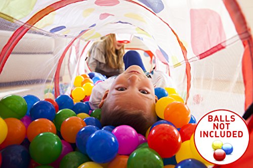 image for Kiddzery 3pc Kids Play Tent Crawl Tunnel and Ball Pit with Basketball 