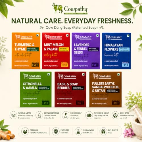 Image of Cow Dung Soap (Patented Soap) | Herbal Handmade Bath Soap | Gentle Cleansing & Refreshing Bath Soap | Daily Skin Care