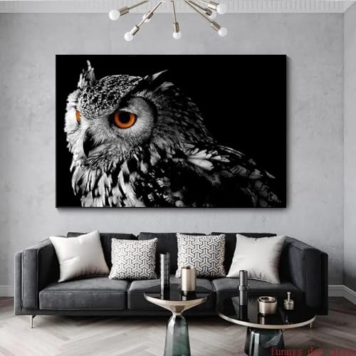 Toile scandinave hibou sans cadre lot de 2 affiches graphiques haute définition pour bureau