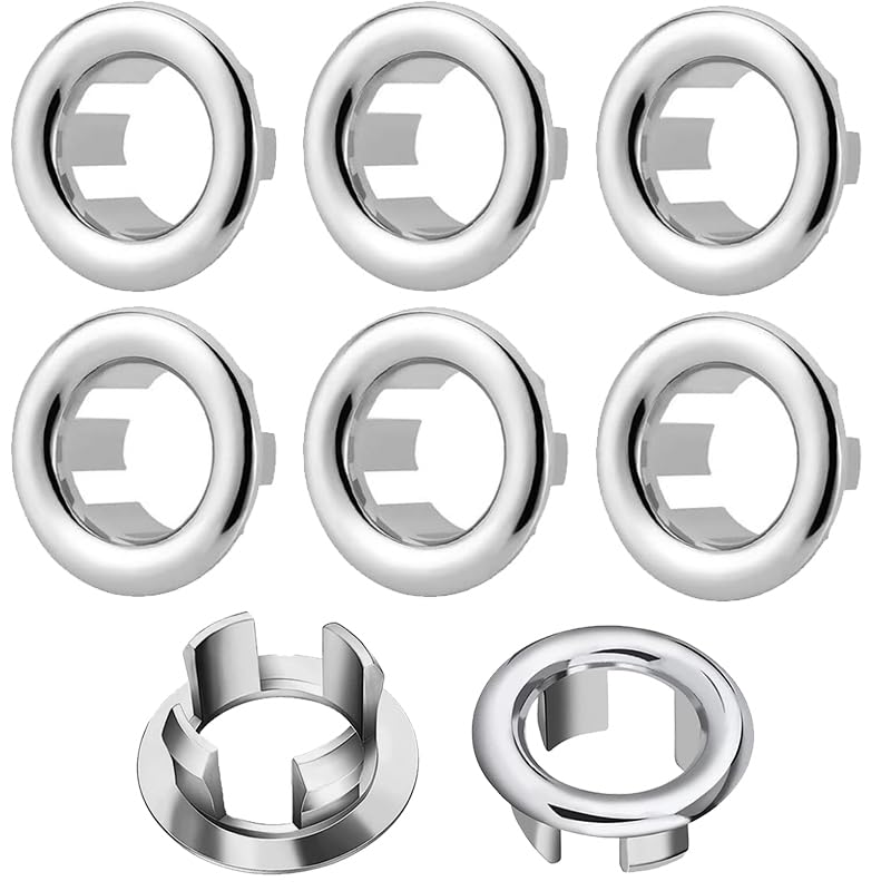 6Pcs Sink Overflow Rings Universal Round Hole Covers