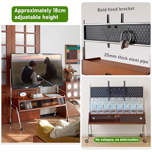 Soporte móvil para TV de 55 a 75 pulgadas con ruedas y estante miniatura 7