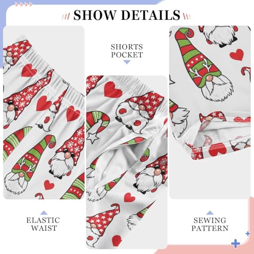 Gnome Sweet Love Heart Boys Long Pants Soft Trousers Elastic Waist Kids Lounge Bottoms with Pockets S-XL4