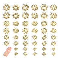 UNICRAFTALE Environ 250 Pièces 3/4/5/6/8mm Demi-Rondelles Capuchons De Perle En Acier Inoxydable Capuchons D'Entretoise Apétale Perle Entretoises Pour Fabrication De Bijoux, Couleur Inoxydable