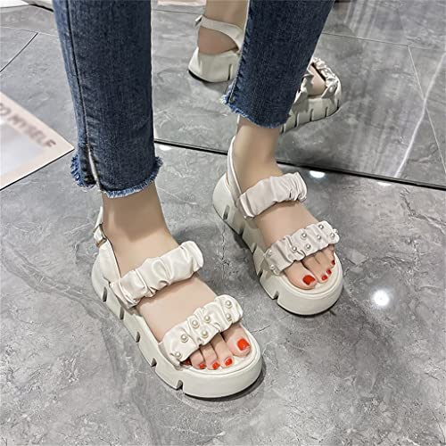 Women's Sports Sandals Buckle Platform Student Casual Beach Shoes Women Shoes(OneColor,37)