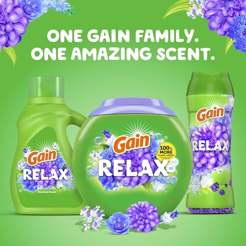 Image of Gain In-Wash Laundry Scent Booster Beads, Relax, 24 oz (Pack of 4)