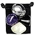 OPENING THE SUBCONSCIOUS Tumbled Crystal Healing Set with Pouch & Description Card - Amethyst, Clear Quartz, Moonstone, & Obsidian