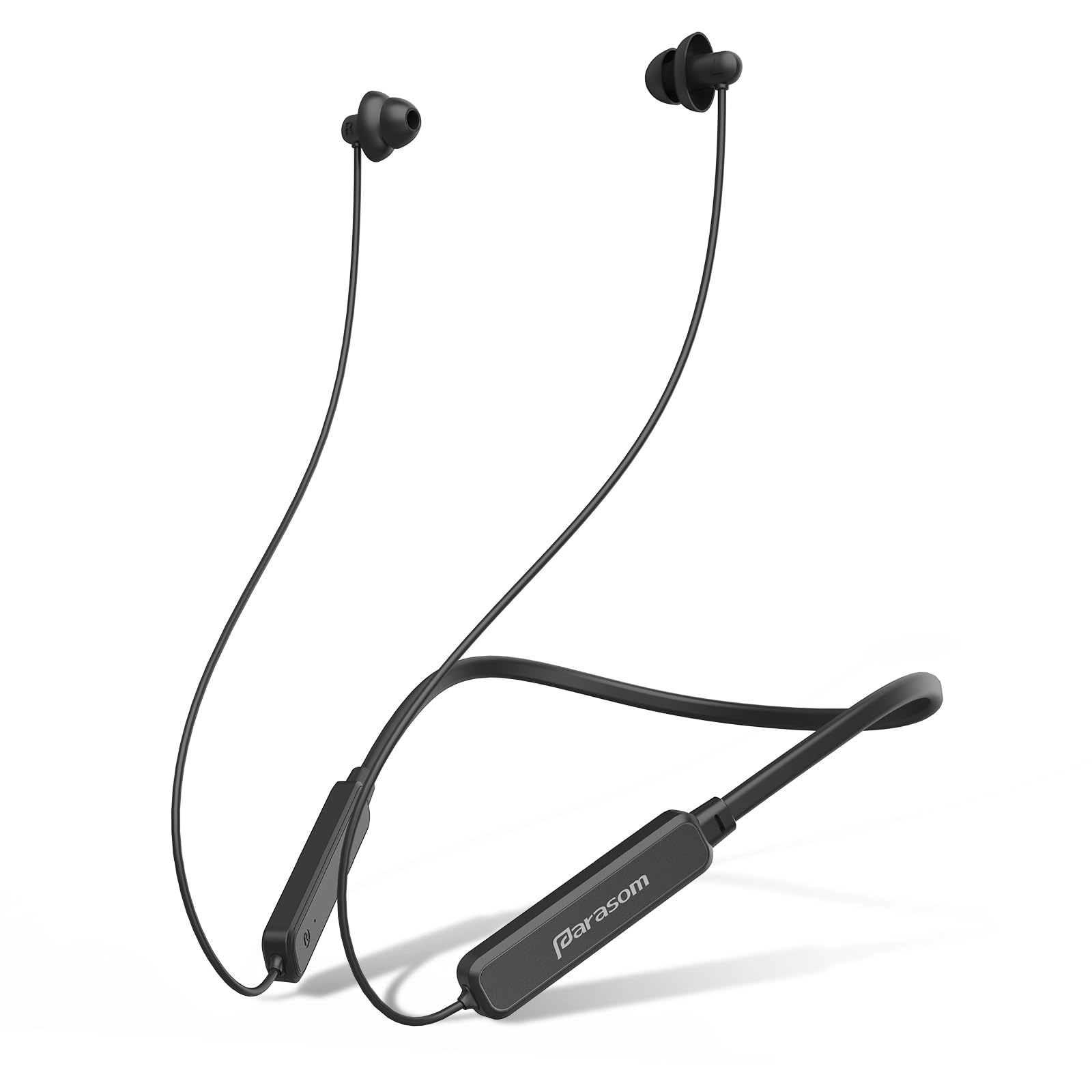 Parasom寝ホン 睡眠用イヤホンワイヤレス Bluetooth 5.4 寝ながらイヤホン ネックバンドType-C充電 音楽再生 ハンズフリー通話 音質良い 高遮音性 超小型 リモコン マイク付き約25H使用時間 Phone&Pad&Android対応 安眠 仕事 勉強 通勤通学最適 二重傘型