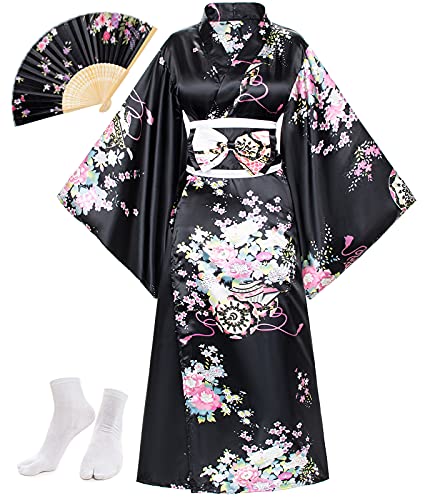 Japanese Anime Women's Kimono Robe Geisha Yukata Sweet Dress Blos...