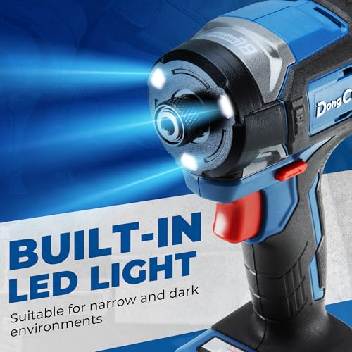 Image of Dong Cheng 20V Brushless Impact Driver, 1840in-lbs Torque, 3200RPM, 1 /4 inch Hex Chuck, 4 Work Modes, with 2.0Ah Batteries