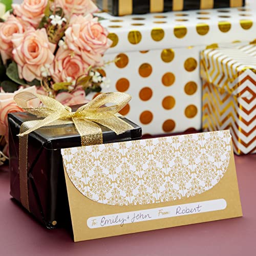 100 Pack Gold Money Envelopes For Cash Gifts, Bulk Decorative Holders For Currency, Birthday, Graduation, Wedding (7 X 3 In) #TOP2