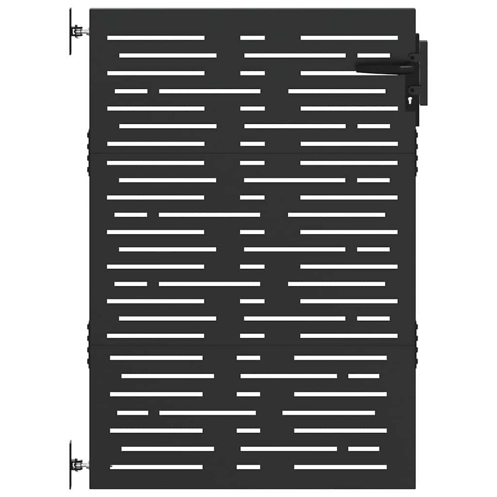 vidaXL Gartentor Schwarz 85 x 150 cm Pulverbeschichteter Stahl, Moderner Garten- und Terrassentor, rechteckig, robust, sicherer Eingang, minimalistisches Design, pulverbeschichtet
