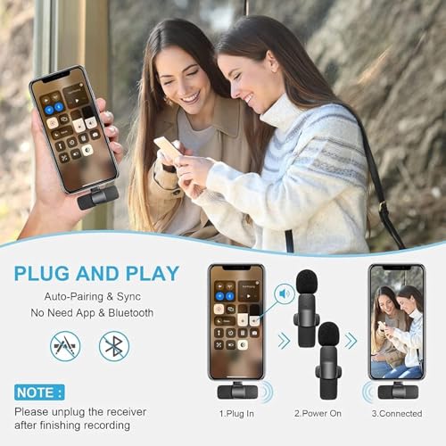 Image of Gentail K9 Dual Wireless Lavalier Microphone for Smartphone | Noise Cancellation Clip Mic with Receiver for Interviews, Vlogging, YouTube, Reels & Live Streaming (K9)