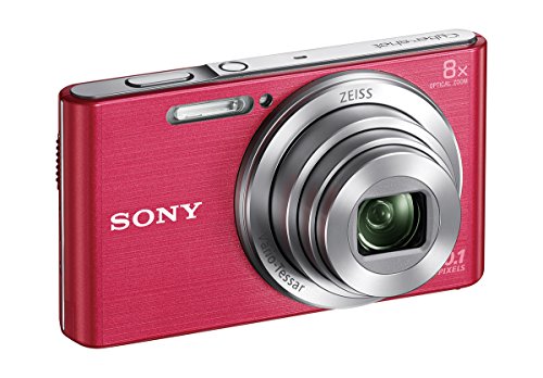 Image of Sony CyberShot DSC W830 20.1 MP Point and Shoot Camera (Pink) with 8X Optical Zoom and Camera Case + SanDisk 128GB Ultra SDXC UHS-I Memory Card - 100MB /s, C10, U1, Full HD, SD Card