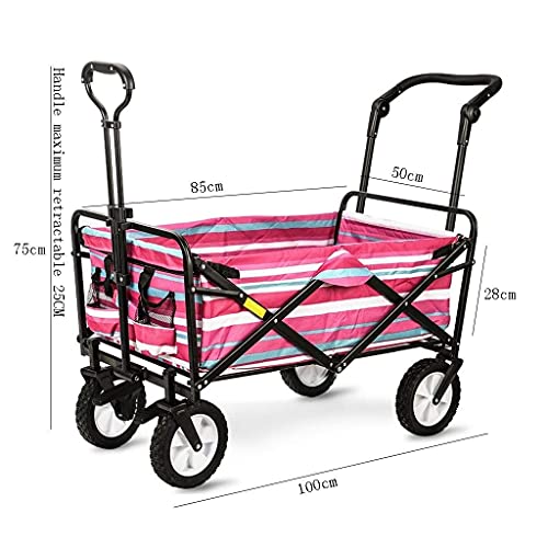 CRBUDY Robuster, zusammenklappbarer Gartenwagen, zusammenklappbarer Bollerwagen, zusammenklappbarer Ziehwagen, Handwagen, Strandwagen, zusammenklappbarer Karren, Wagen, LKW (B) – Bild 6