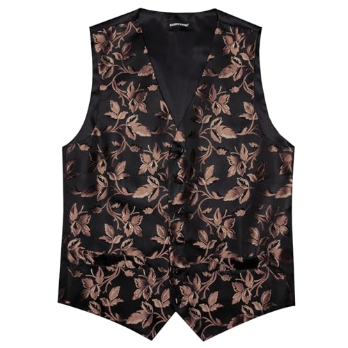 Image of Barry.Wang Formal Men Flower Vest Paisley Jacquard Silk Ties Suit Waistcoat Set Wedding 5PCS