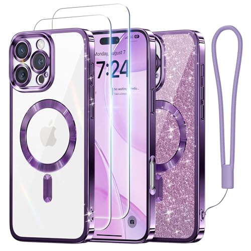 Coque iPhone 16 Pro Max antichoc violette avec 2 verres et MagSafe - 2