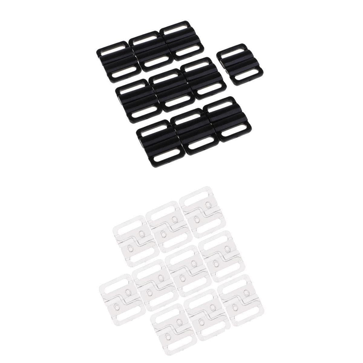 SNAPPSY 30 Pairs Plastic Bikini Bra Clips Hook Swimwear Clicker Accessories 14mm-image-30