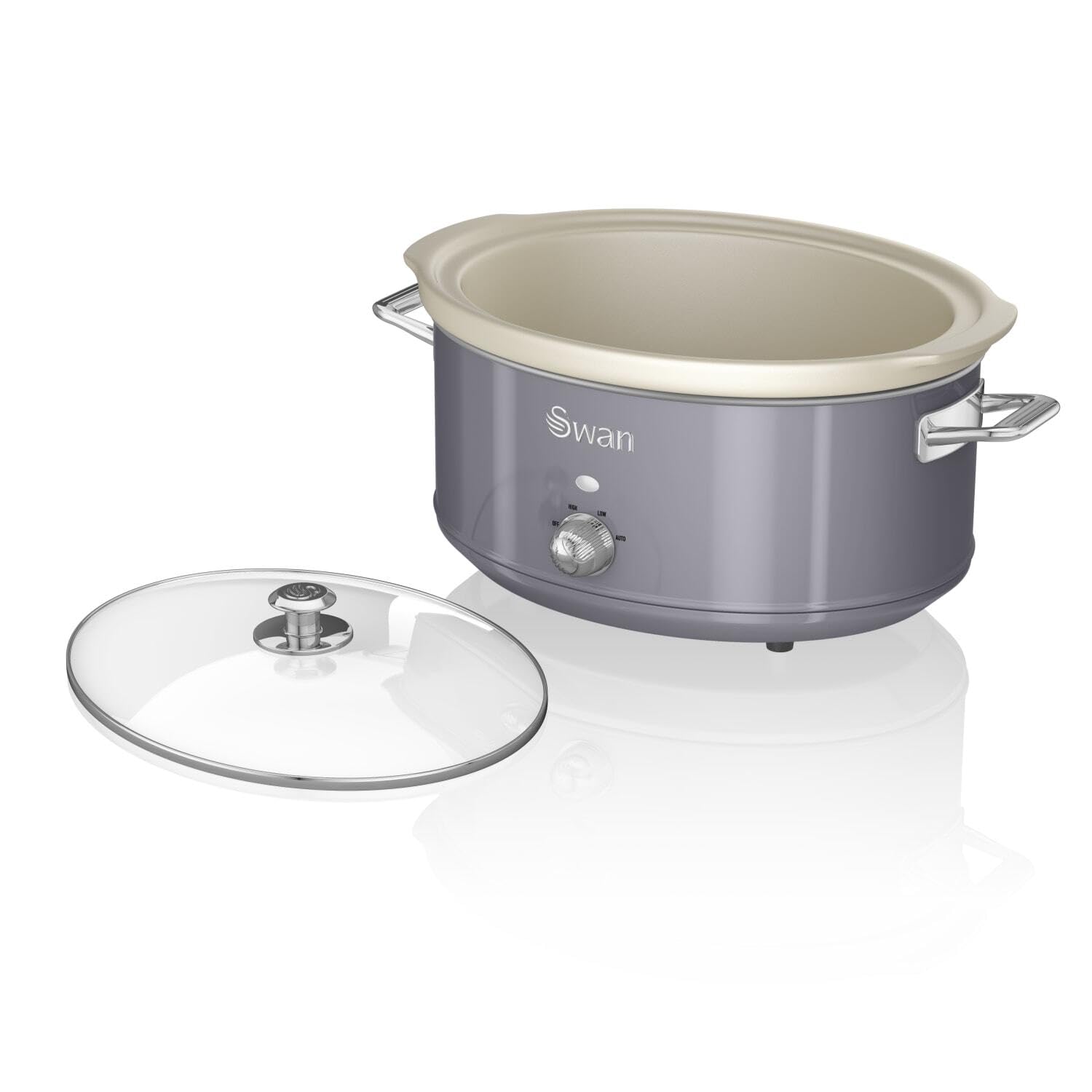 Swan Retro SF17031GRN Slow Cooker 6,5L Cerámica Antiadherente 320W Gris