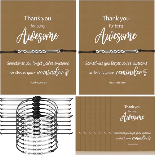 30 Sets Christian Morse Code Bracelets Bulk Religious Inspirational Bracelets with Thank You Cards for Women
