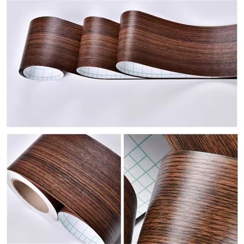 Cenefa adhesiva de madera PVC impermeable para pared de salón, rodapié de 5m x 15cm 6