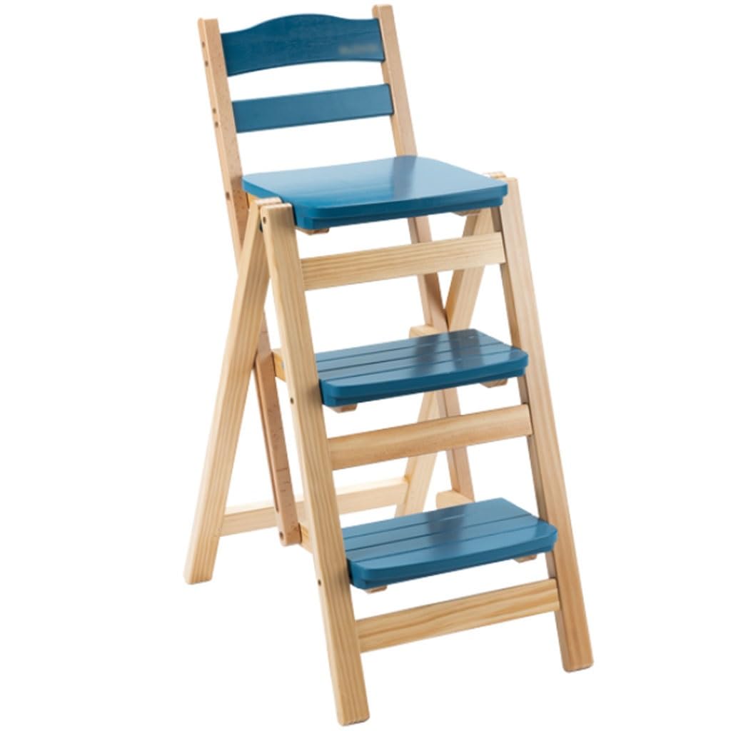 GWBoiuyQETM Multifunctional Folding Ladder Chair with Storage Rack Portable Space-Saving Home Solution