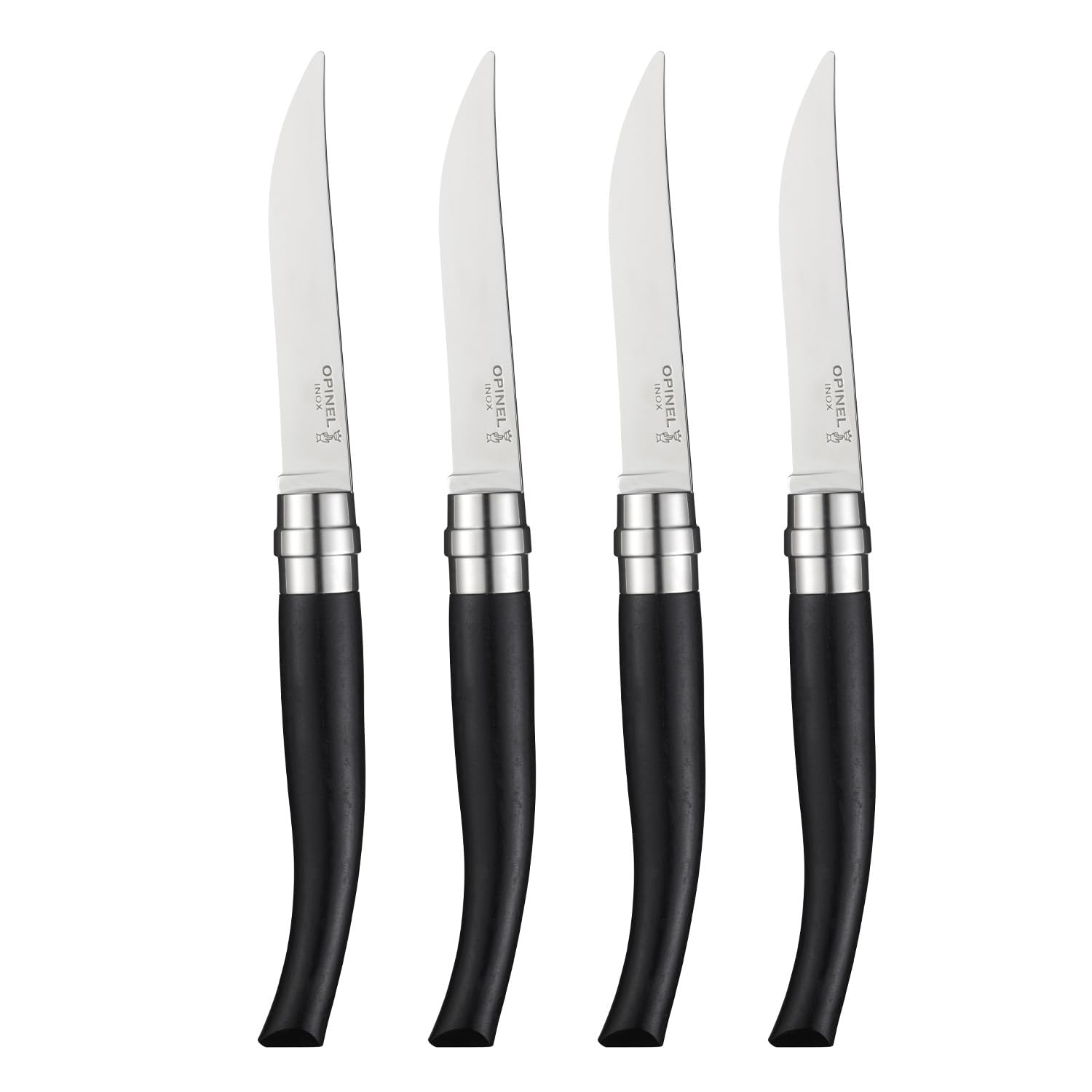 Opinel Estuche DE 4 cuchillos de mesa EBANO (hoja pulido espejo)