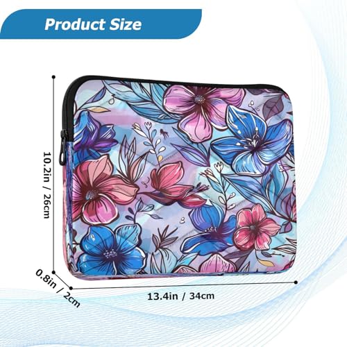 Funda para laptop 13-14 pulg. impermeable con diseño floral miniatura 3